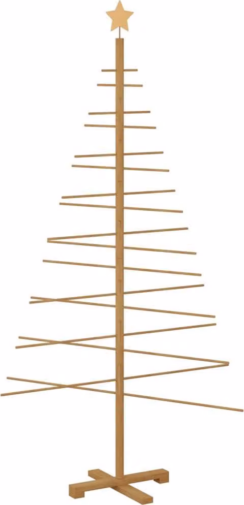 Albero di Natale in legno con supporto Marrone 180 cm Bambù