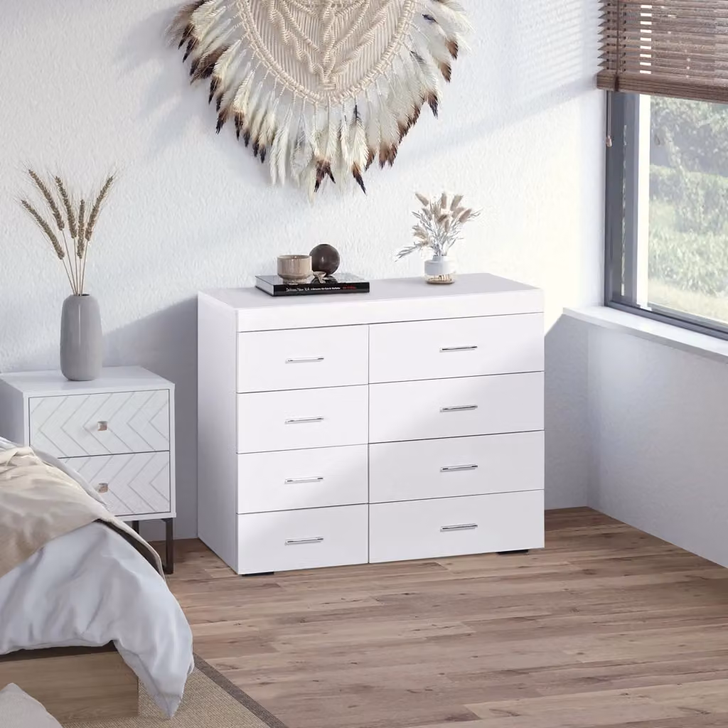 Cassettiera Benzoni in legno bianco per casa e ufficio L 90 cm x P 35 cm x H 73 cm – 2