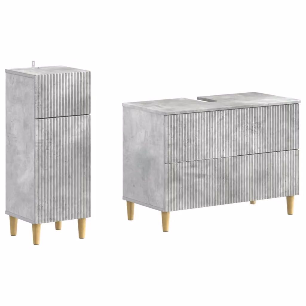 Set di mobili da bagno moderno vidaXL composto da mobile lavabo e mobile contenitore, colore grigio opaco – 2
