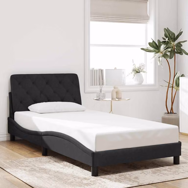 Giroletto senza materasso vidaXL in velluto nero 100x200 cm