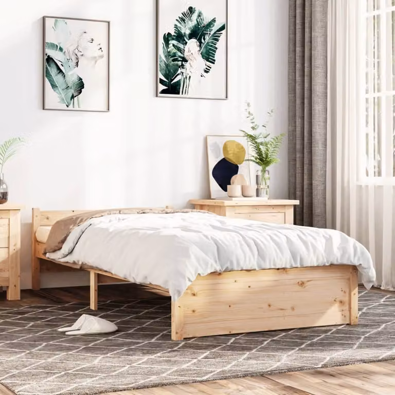 The Living Store Letto in legno massiccio 75x190 cm