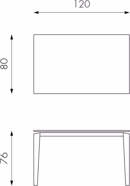 Tavolo da pranzo rettangolare allungabile IPERBRIKO con top in ceramica, disponibile in antracite o bianco, L: 120/170 cm x P: 80 cm