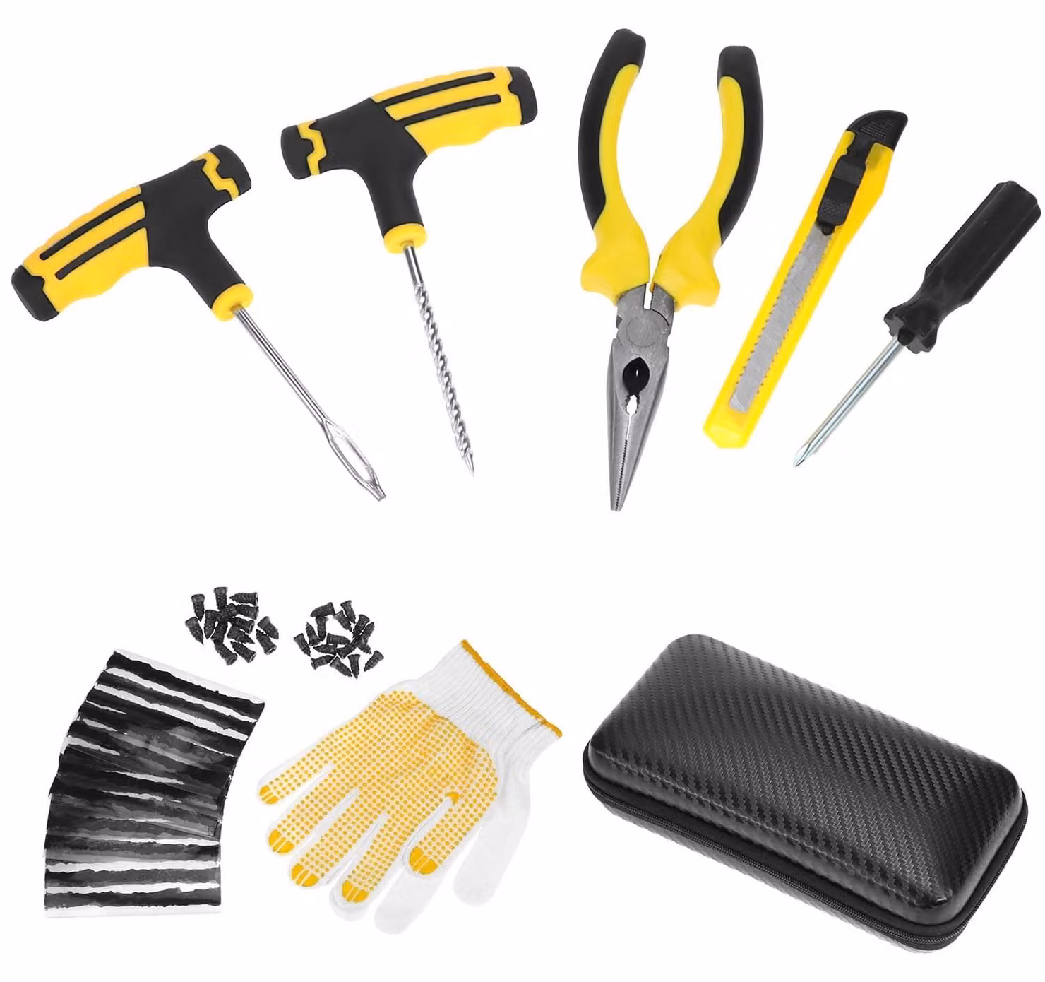 Solidchoice - Kit di riparazione per nastro adesivo da 57 pezzi, ideale per auto e biciclette