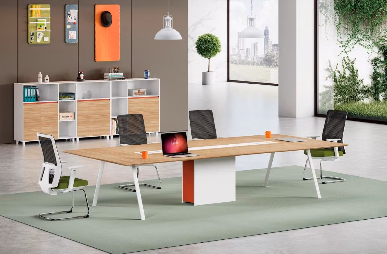 Konferenztisch Bürotisch Arbeitstisch Schreibtisch Holz Weiß Große
