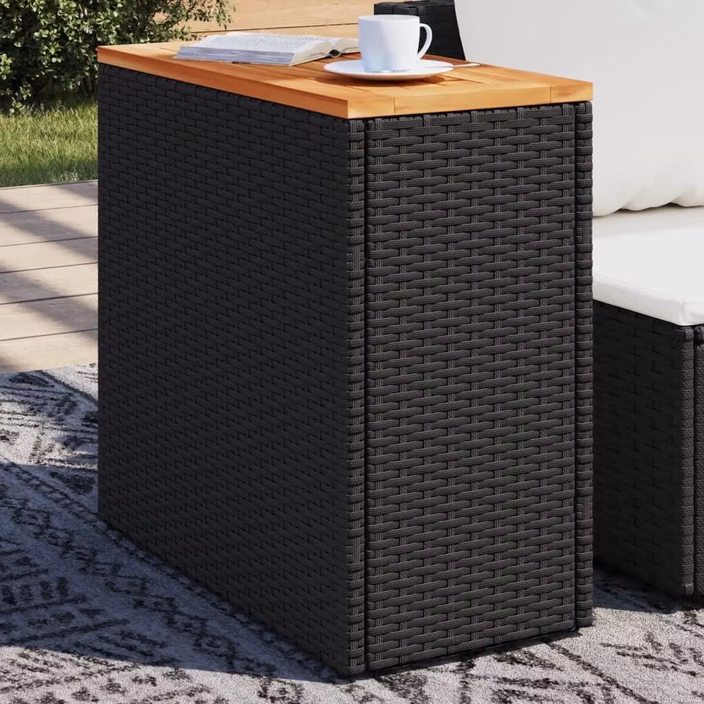 Maison Exclusive - Tavolino da esterno in legno nero, dimensioni 58x27,5x55 cm