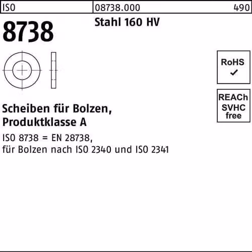 Dischi Reyher ISO 8738 acciaio 70 087380000700000 (5 pezzi)