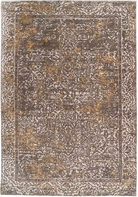 Tappeto vintage Kendra Home in ciniglia beige e oro per soggiorno