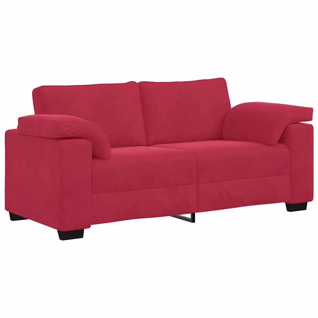 Divanetto moderno vidaXL in velluto rosso per soggiorno o camera da letto L/P/H: 180 x 77 x 82 cm – 2