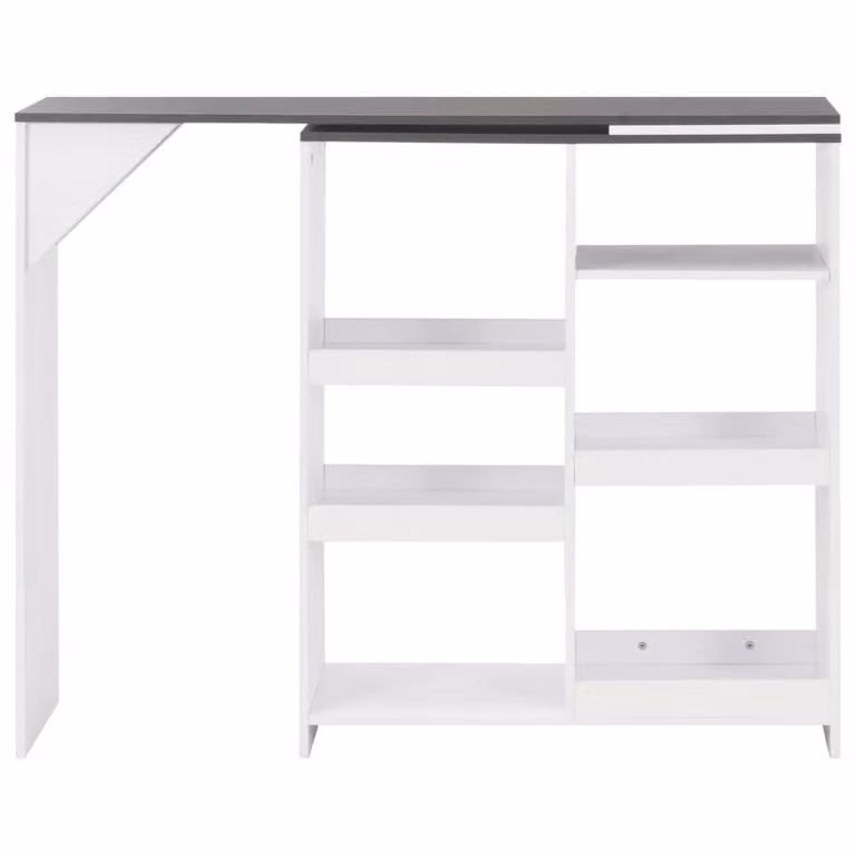 Tavolo da Bar con Scaffale Mobile Bianco 138x39x110 cm