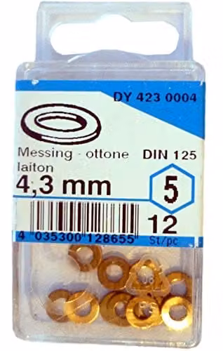 Rondelle Ottone Ø 4,3 mm 12 pezzi