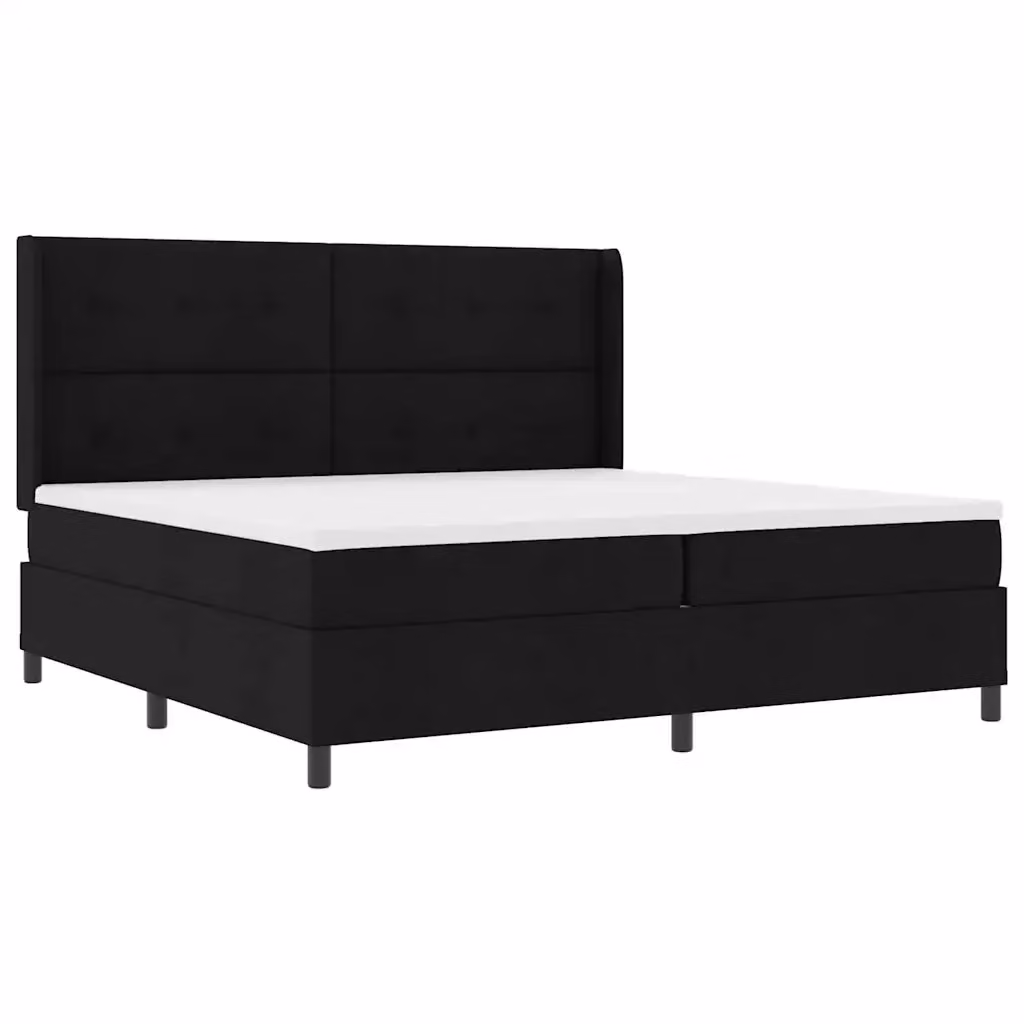 Letto a molle con illuminazione LED e materasso vidaXL, Nero, L/P/H: 200 x 200 x 28 cm – 2