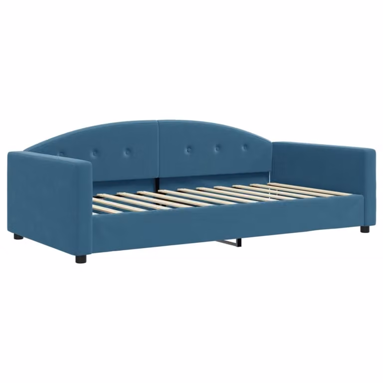 Letto da Giorno Blu 100x200 cm in Velluto