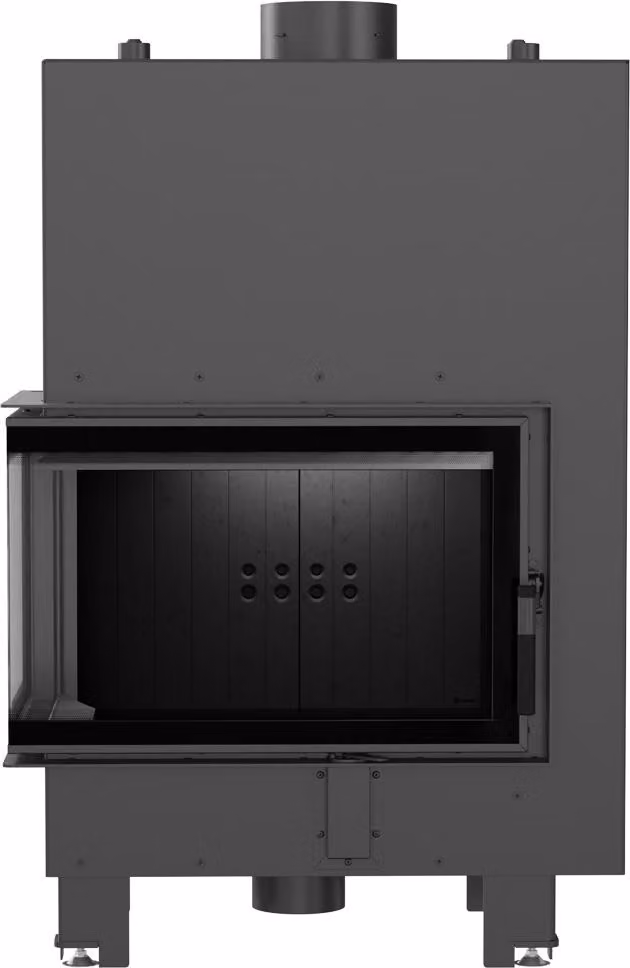Inserto camino ad acqua KRATKI MBM sinistro 12 kW Ø 180 rivestimento nero