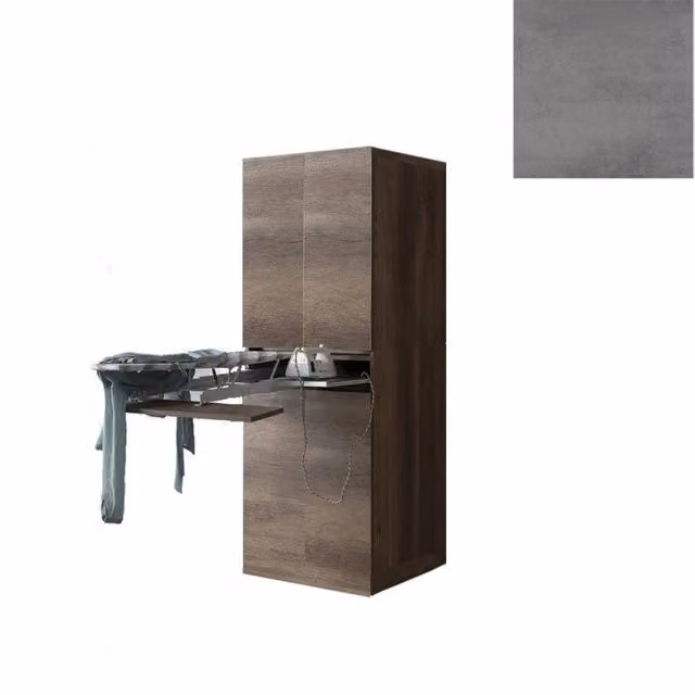 Mobile Lavanderia a Colonna Giordanoshop con Asse da Stiro e Ante, L/P/H: 70 x 70 x 192 cm, Grigio e Marrone