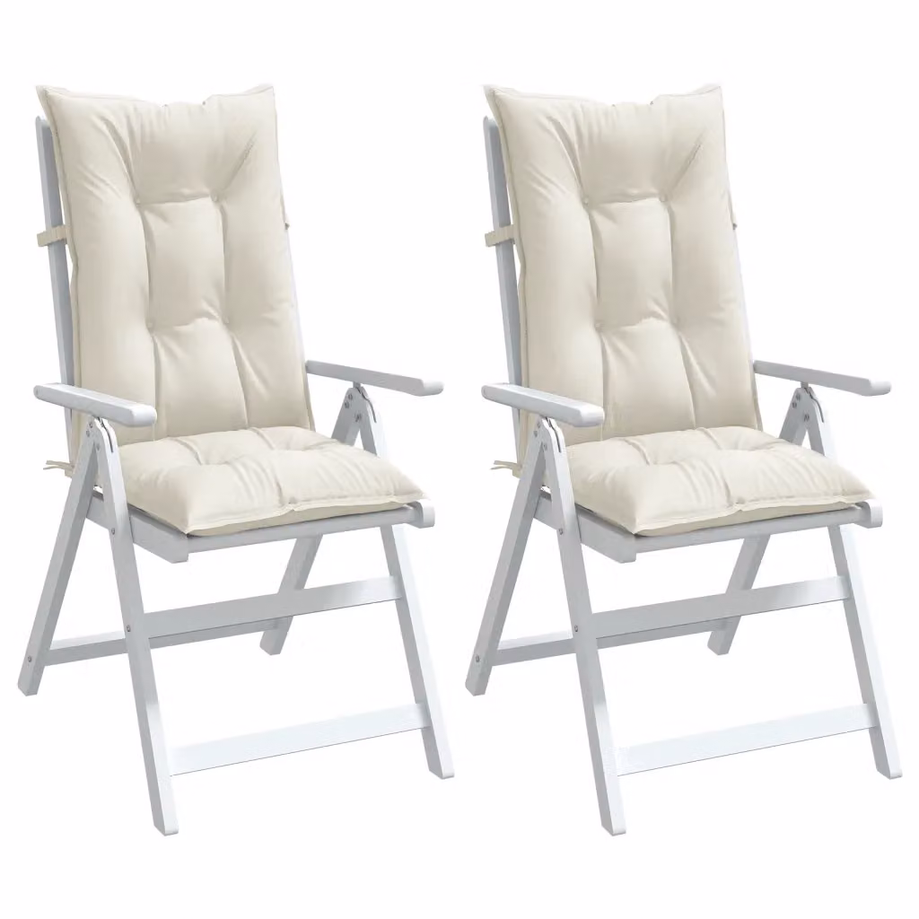 Set di 2 cuscini per schienale alto vidaXL in tessuto beige mélange, L 120 cm x L 50 cm x H 7 cm