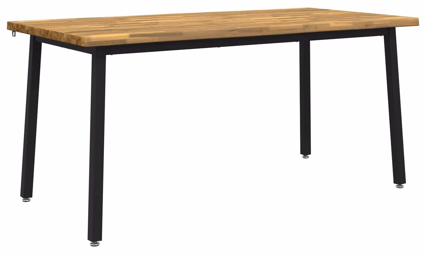 Tavolo da pranzo con piano in legno massello ad effetto "live edge", dimensioni 140 x 90 x 75 cm, in legno di acacia verniciato bianco