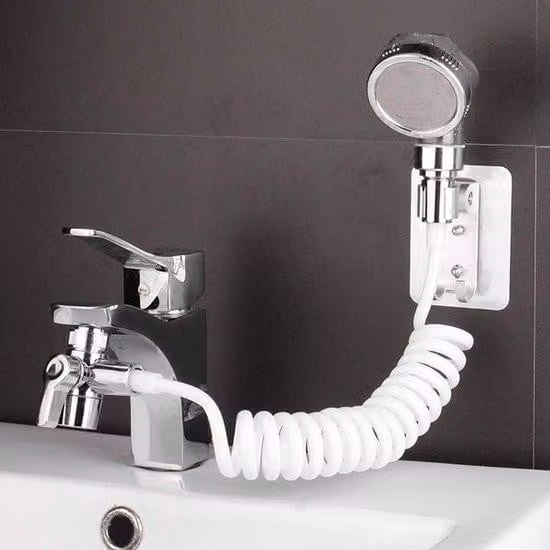 Braccio doccia in plastica per bagno con rubinetto