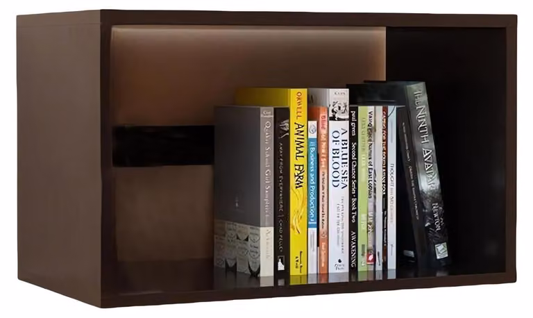 Omgoods - Libreria compatta in legno per scrivania, colore nero