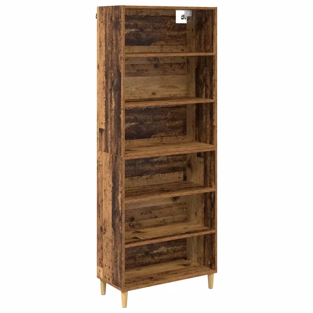 Credenza Buffet Moderna vidaXL in Legno Marrone per Cucina e Soggiorno L: 69,5 cm, P: 32,5 cm, H: 180 cm – 2