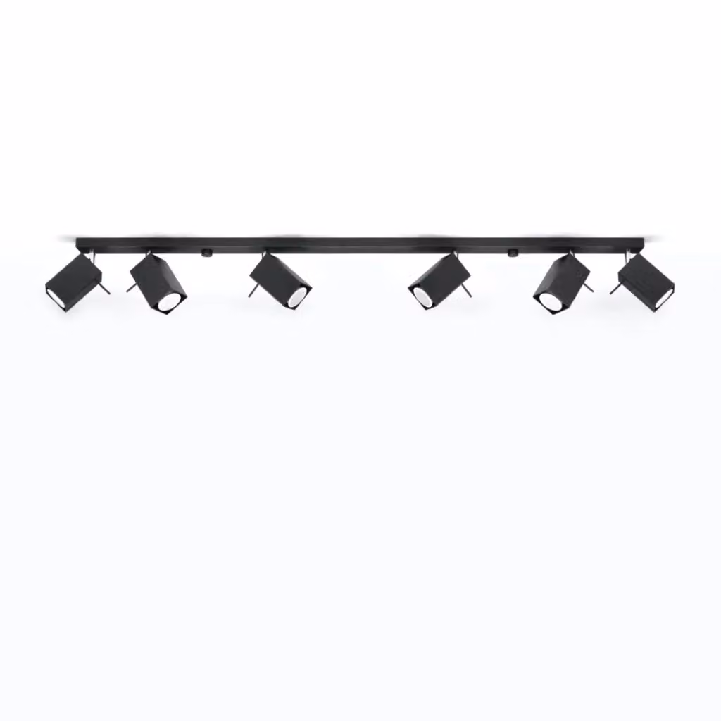 Lampada a soffitto MERIDA di Sollux Lighting, modello moderno in metallo nero con 6 faretti regolabili e attacco GU10 – 2