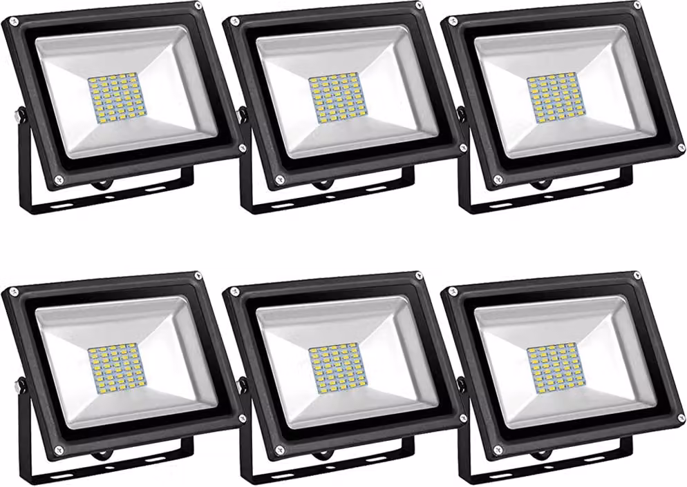 6 pezzi di faretti LED SMD da 30 W, Greenmigo IP65, proiettori da cantiere, faretti, faretti da parete, faretti da esterno, 85-265 V CA