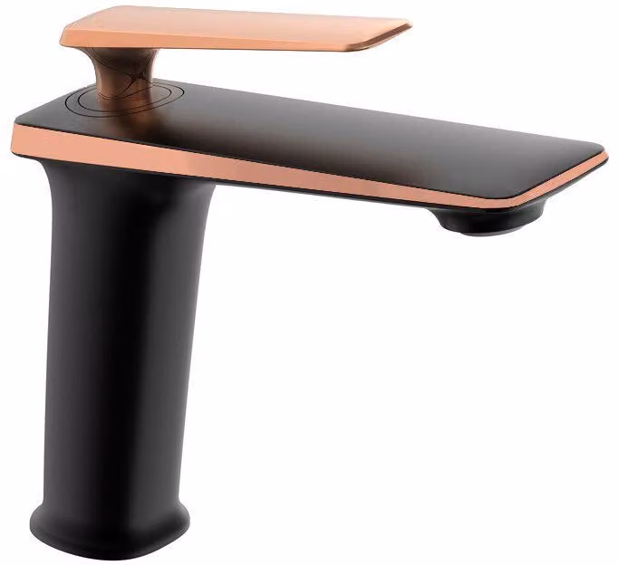 Mexen Purus rubinetto da lavabo, nero/oro rosa - 745800-76