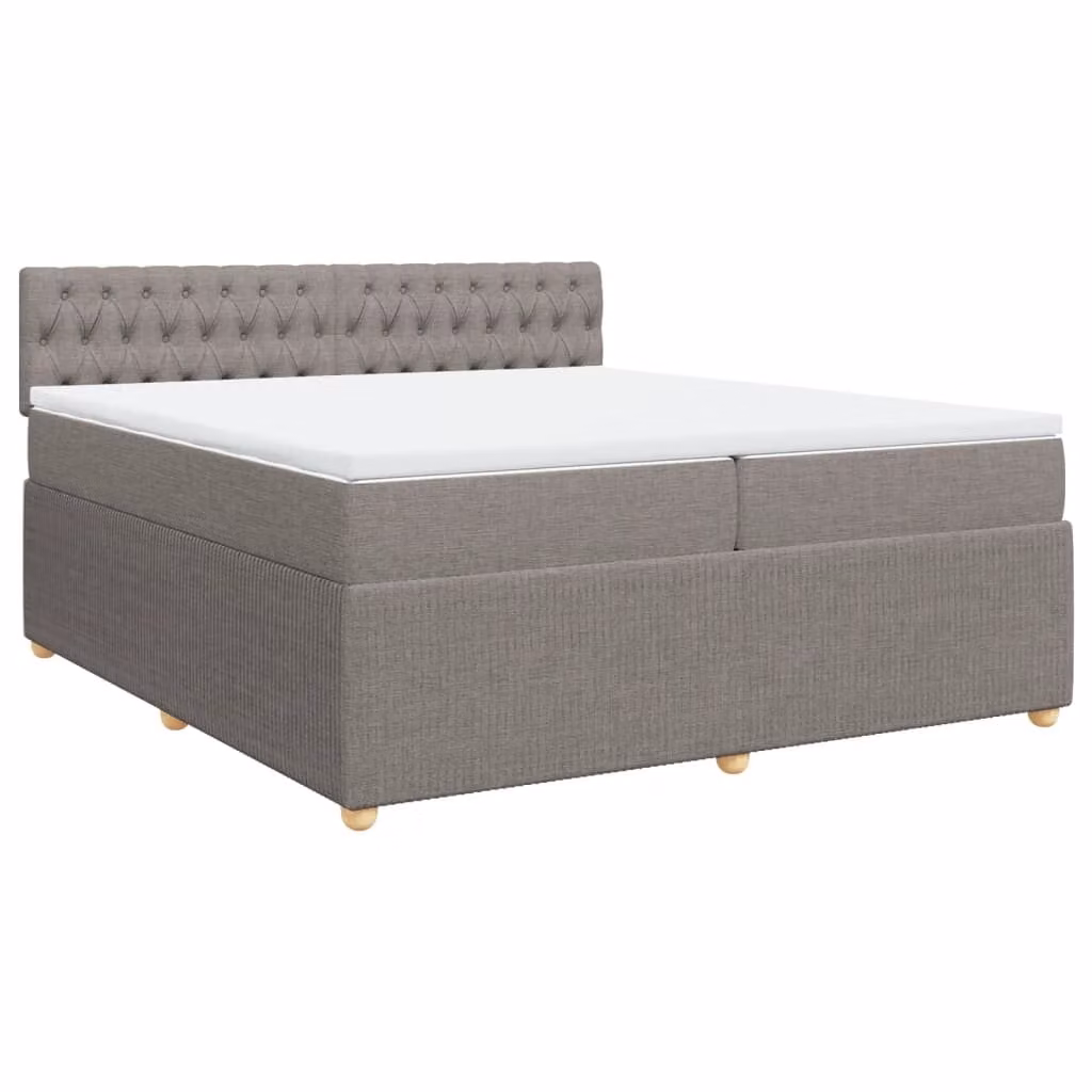 Giroletto a Molle con Materasso Tortora 200x200 cm in Tessuto