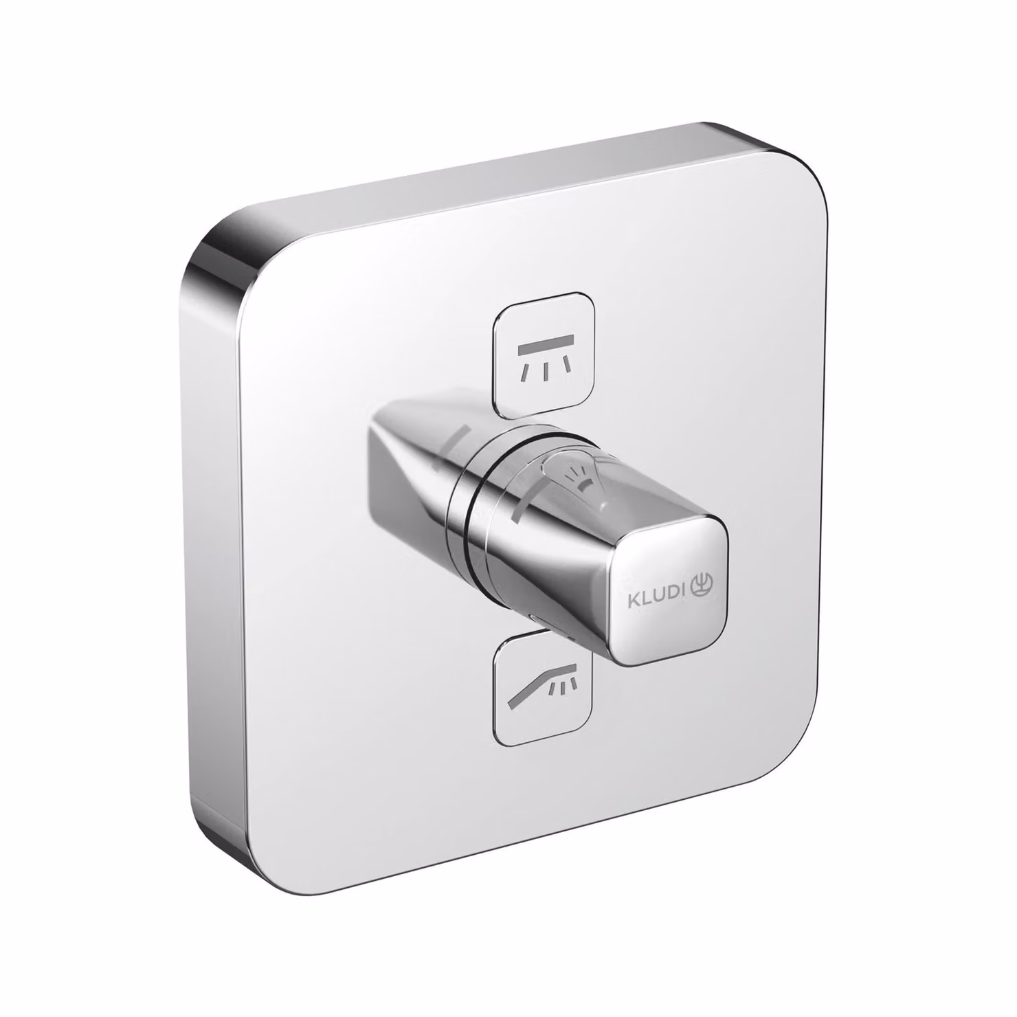 KLUDI PUSH, robinetterie encastrée, avec bouton-poussoir pour la commande de deux consommateurs, chrome, 387110538, 387110538