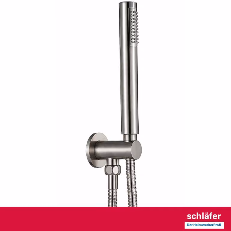Schläfer 1315600 - Kit Doccia Completo Universale Style finitura acciaio inox spazzolato, Doccetta Anticalcare in ABS, Flessibile 150 cm Antitorsione, Supporto Doccetta con Presa Acqua 1/2" in Ottone