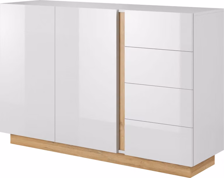 FURNLUX Credenza Arcade Bianco 139cm / Colore principale: Bianco / Dimensioni: 139 x 91 x 40 cm