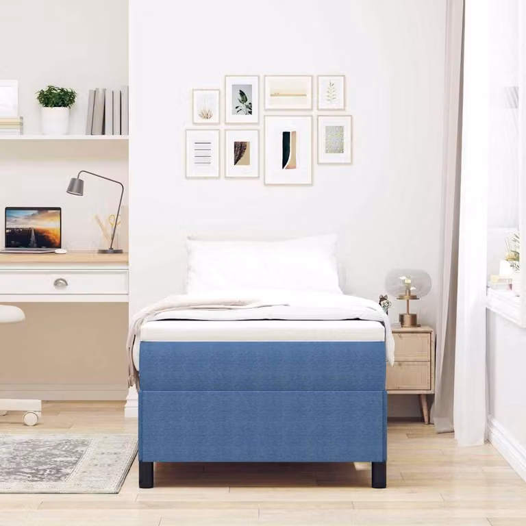 Maison Exclusive - Letto boxspring blu 90 x 200 cm in velluto a coste