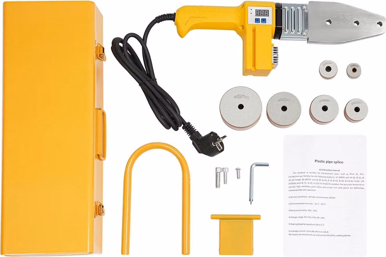 Macchina per saldatura a tubo, controllo della temperatura, design ergonomico, colore giallo