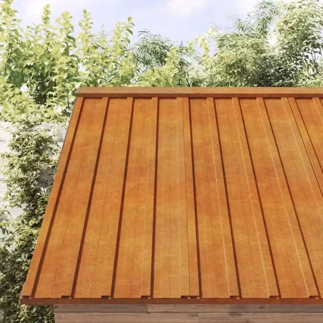 Set di 36 pannelli per tetti ondulati in acciaio Corten vidaXL, colore ruggine, L: 100 cm, P: 44 cm