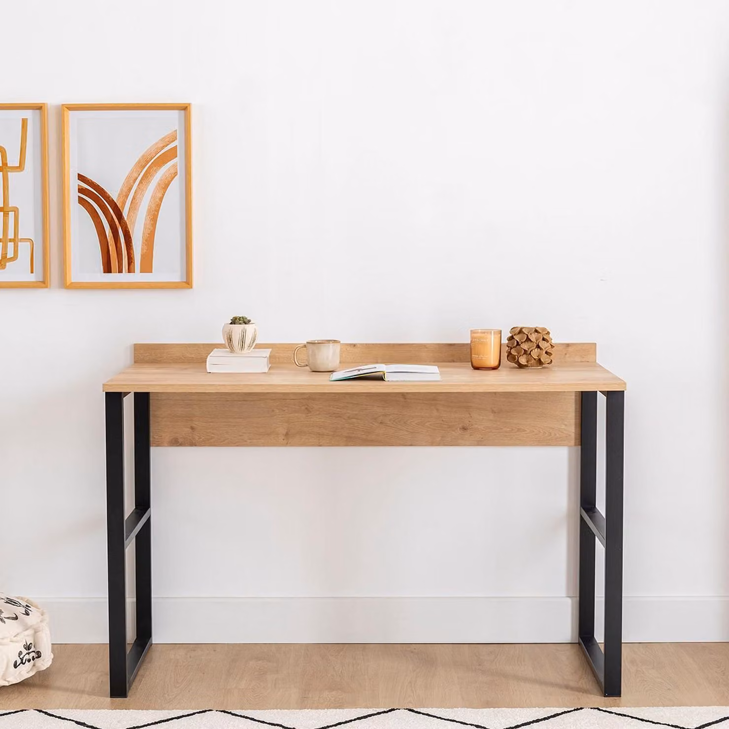 Chietino - Scrivania, 112x60x79h cm Marrone Rovere, un Ripiano