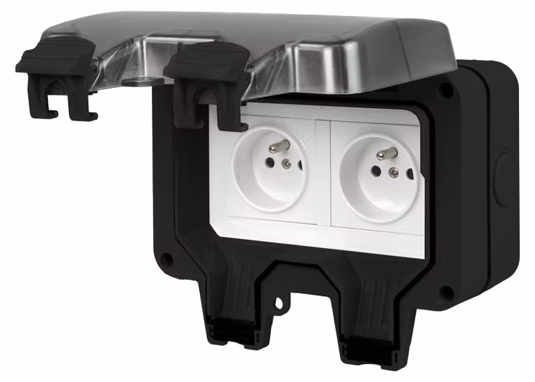 Adelid GH.B2.FR, presa multipla ermetica, grado di protezione IP66, colore nero