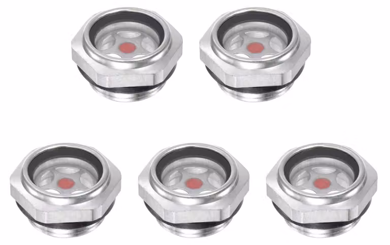 Indicatore del livello dell'olio per compressore d'aria - Alluminio, 3/4 di pollice - Accessorio per misuratore di livello - Compatto
