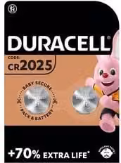 Batteria a bottone Duracell Litio CR2025 3V, confezione da 2 pezzi – 1