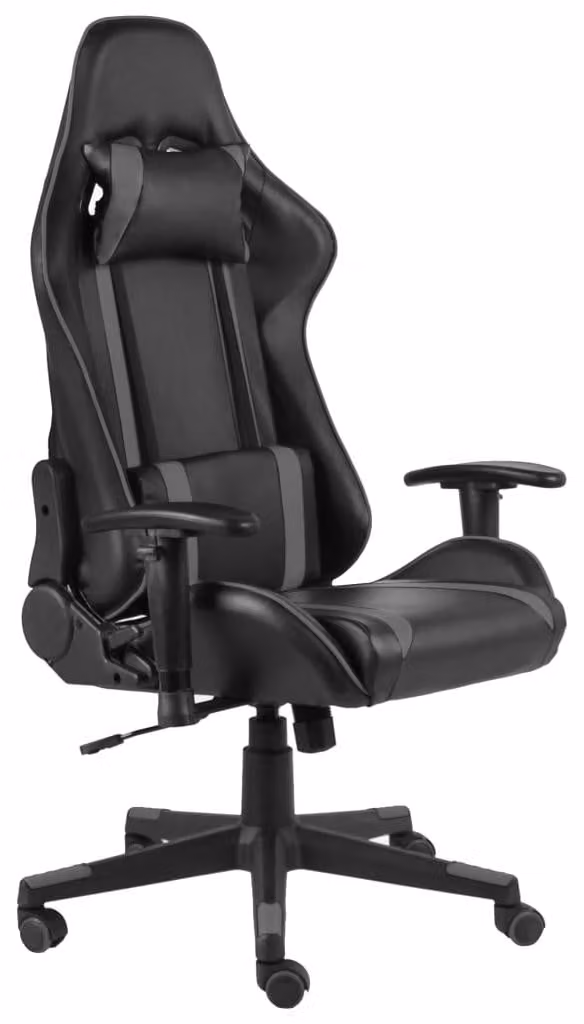 Gamestoel – Sedia da ufficio ergonomica con schienale regolabile, colore grigio