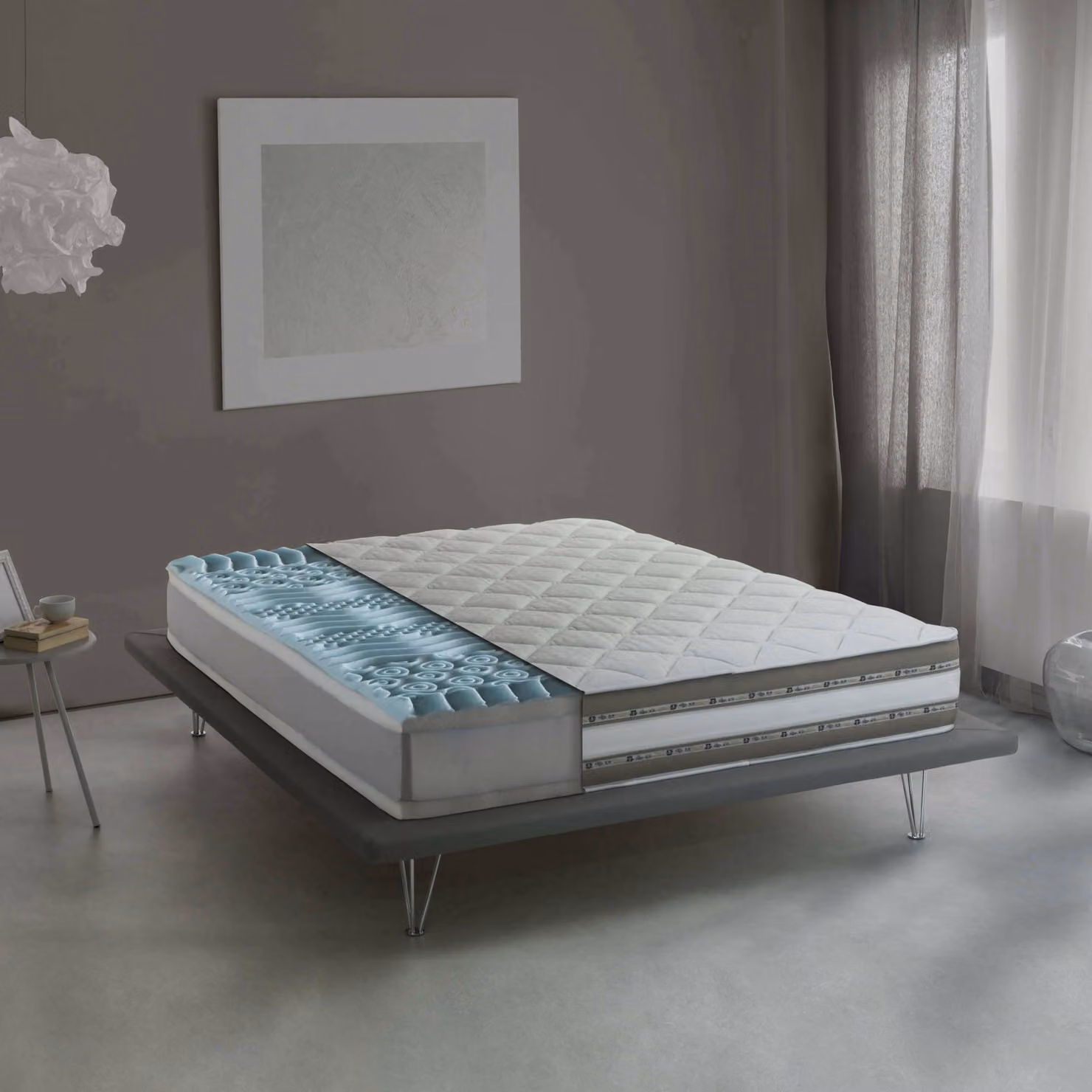 Talamo Italia Materasso Matrimoniale Amos 140x200x27h cm Bianco, Sfoderabile Grado Rigidità 3/5  Italy