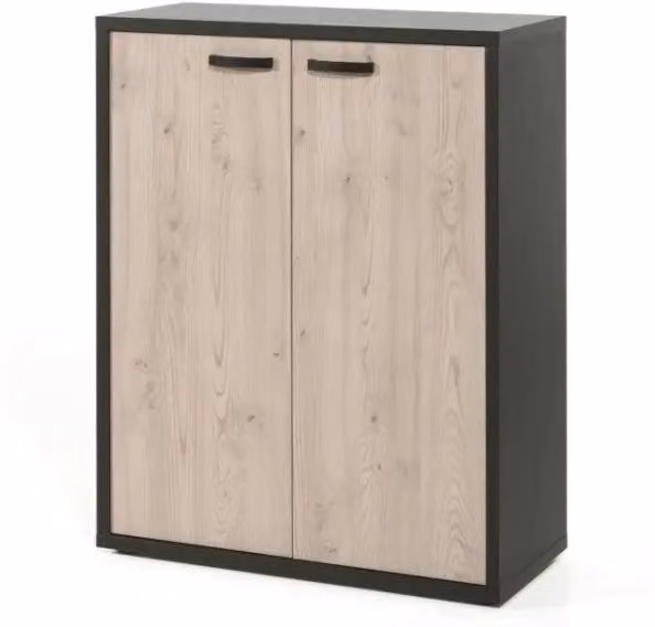 Mobile da ufficio DEPÉ – 2 porte – Rovere chiaro e Nero