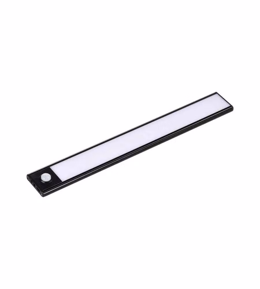 Lampada LED da armadio ricaricabile Micro-USB 2W Sensore PIR Colore Nero 3000K IP20