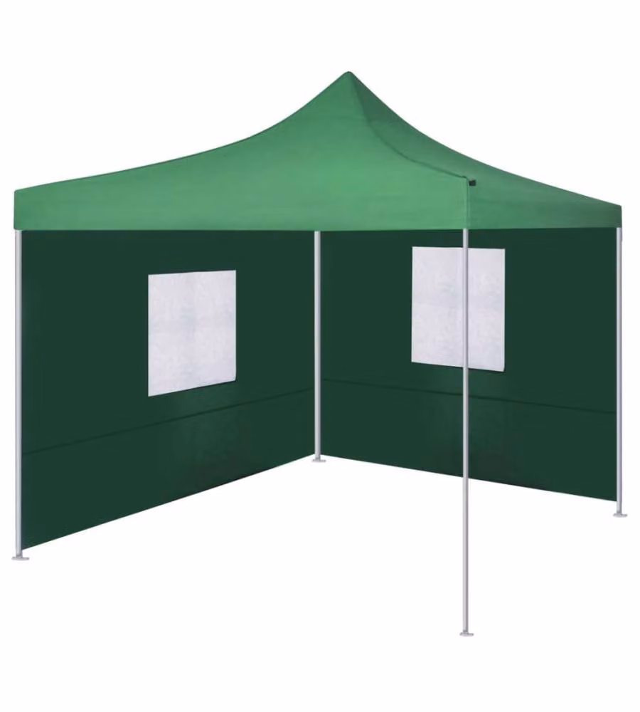 Tenda Pieghevole con 2 Pareti 3x3 m Verde