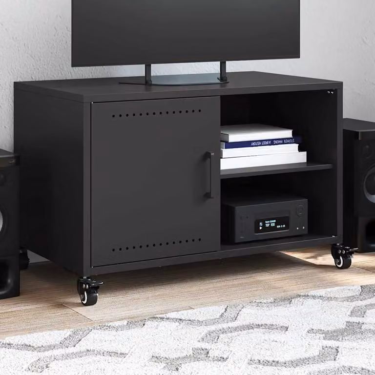 Carrello Mobile per TV vidaXL Nero in Metallo L: 68 cm, P: 39 cm, H: 43,5 cm