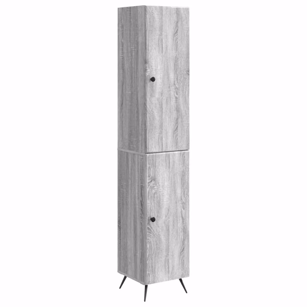Set di 2 armadi moderni vidaXL in legno MDF grigio opaco per soggiorno o ufficio in casa – 2