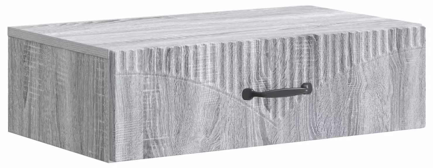 Tavolino da Parete Laterale Grigio Sonoma 59 x 34,5 x 17 cm