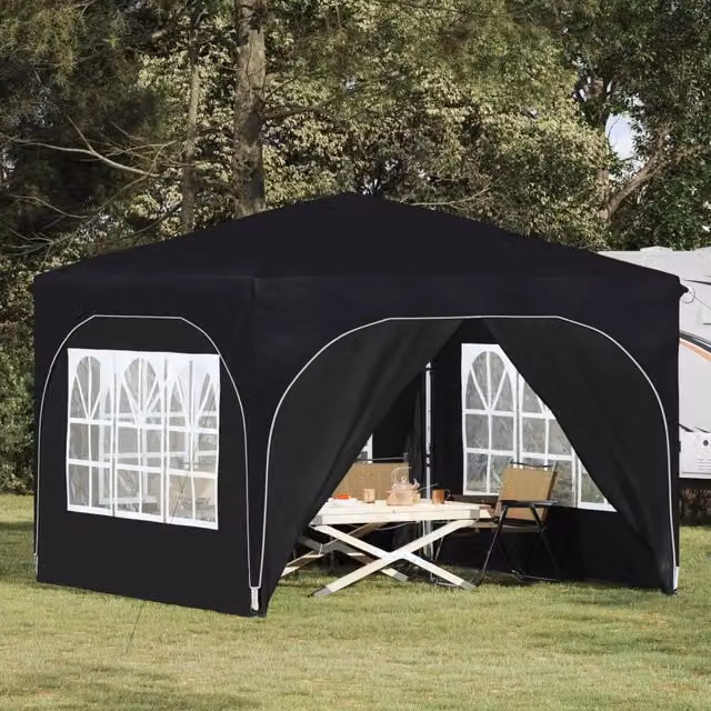 Gazebo a pop-up DESIGN IN per feste, colore antracite e argento, L/P/H: 290 x 290 x 245 cm