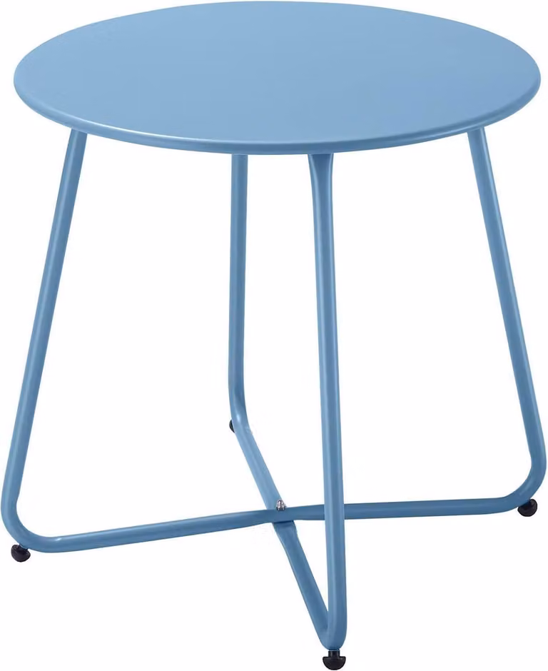 Tavolino Fokebel in metallo rotondo blu Ø 45x45H cm Gambe del tavolo regolabili
