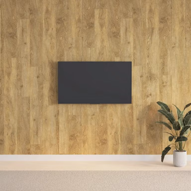 Set di 15 pannelli da parete vidaXL in PVC effetto legno, colore marrone chiaro