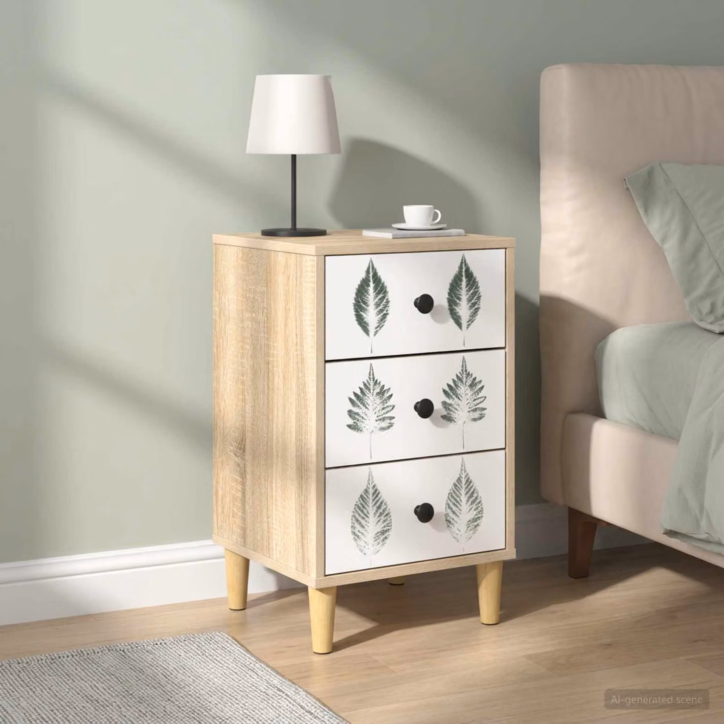 Set di 2 armadi da notte vidaXL HANAU in Rovere Sonoma L/P/H: 36 x 33 x 60 cm