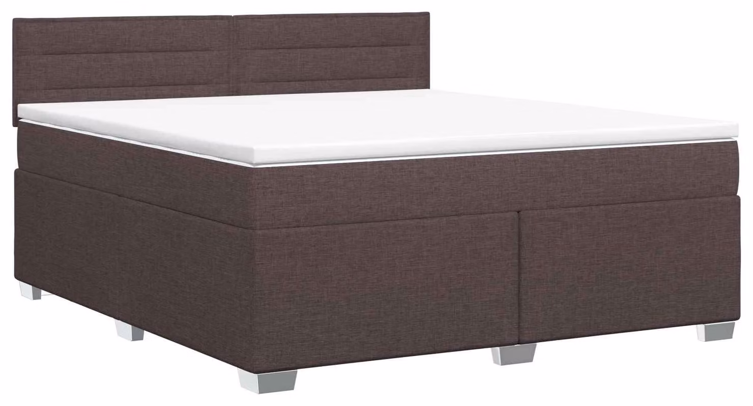 Letto a molle con materasso marrone scuro 140 x 190 cm in tessuto